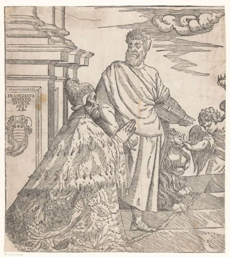 Doge Francesco Donato kneels before Mary and Christ (left half)