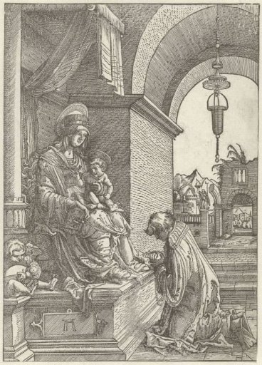 Praying Cleric Before the Madonna and Child