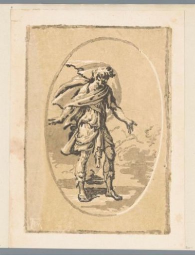 Man with outstretched arms in a landscape