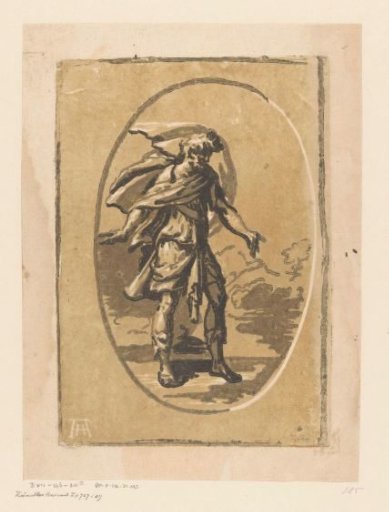 Man with outstretched arms in a landscape