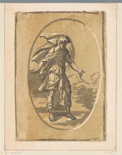 Man with outstretched arms in a landscape