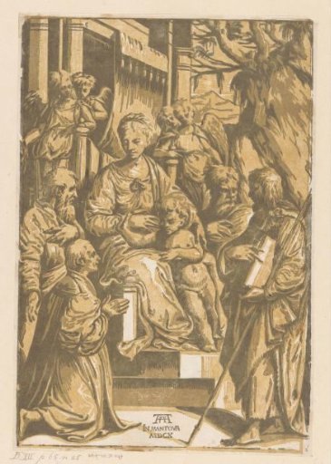 Mary with Child surrounded by saints