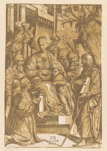 Mary with Child surrounded by saints