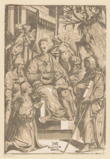 Mary with Child surrounded by saints