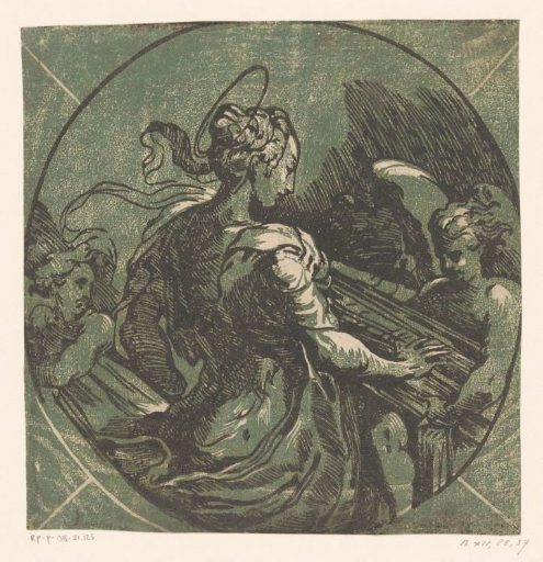 Saint Cecilia Playing Music
