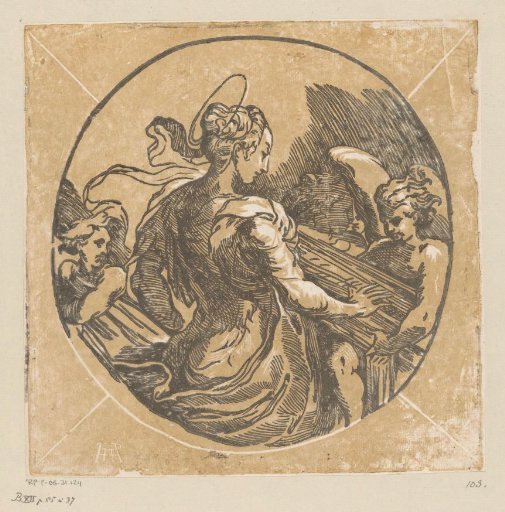 Saint Cecilia Playing Music