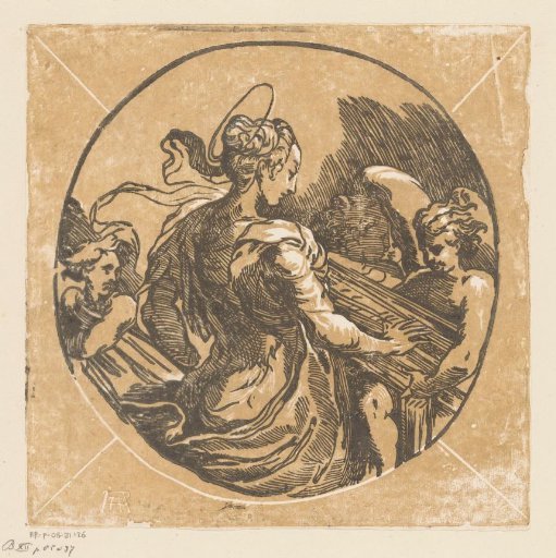 Saint Cecilia Playing Music