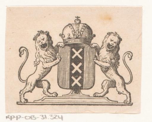 Vignette with the coat of arms of the city of Amsterdam