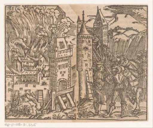 Storming of a burning city