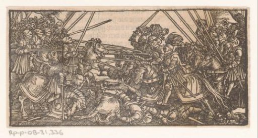 Combat between two groups of horsemen