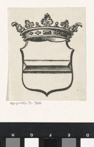 Vignette with a coat of arms with a crown
