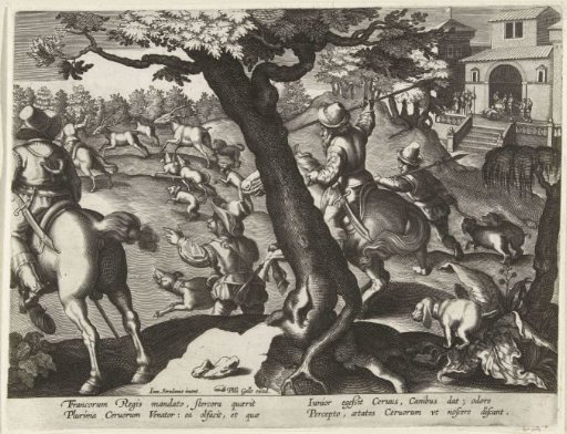 Stag hunting with dogs