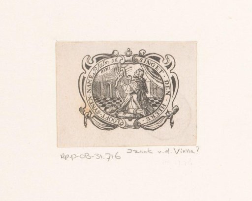 Vignette with a harp-playing David