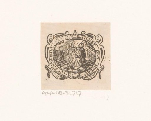 Vignette with a harp-playing David
