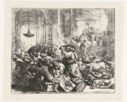 Christ driving the money changers from the temple