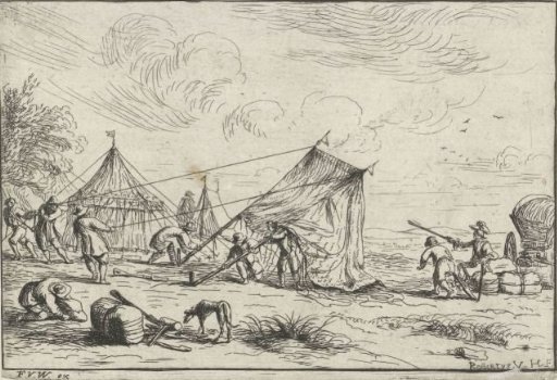 Pitching a tent