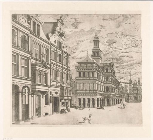 View of a square with monumental buildings