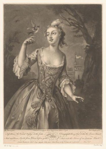 Young Woman with Songbirds
