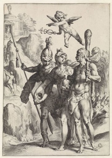 Hercules and Scipio guided by Minerva on the path of virtue
