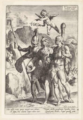Hercules and Scipio guided by Minerva on the path of virtue