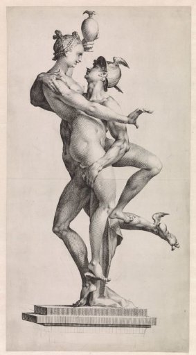 Mercurius en Psyche: zijaanzicht met de zijde van Psyche