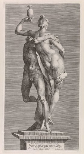 Mercurius en Psyche: aanzicht met de achterzijde van Psyche