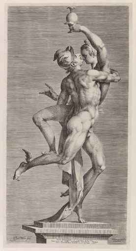 Mercurius en Psyche: zijaanzicht met de zijde van Mercurius