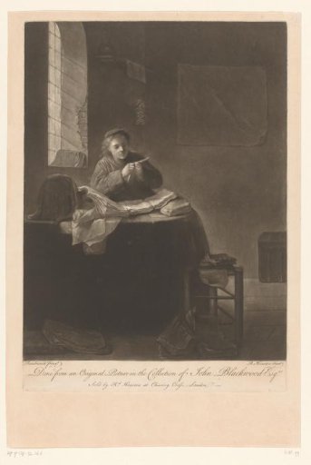 Scholar Sharpening a Pen in His Study
