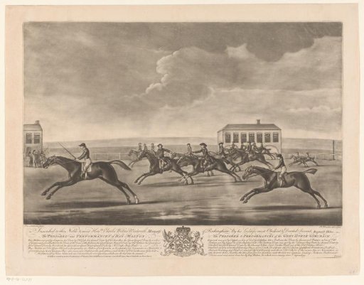 Racecourse with racehorses
