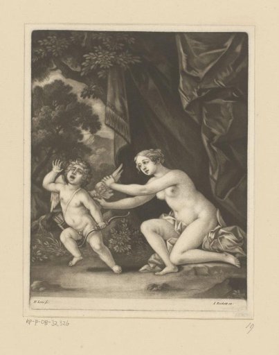 Venus seizes Cupid by his wings