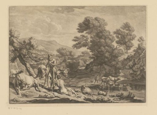Landscape with shepherds and flock