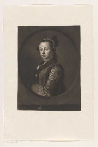 Portrait of a Woman with a Pearl Necklace and Embroidered Sleeve