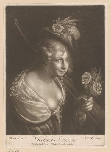 Portrait of Helena Fourment as Shepherdess with Flowers, Staff, and Decolletage