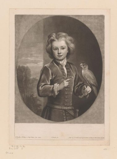 Portrait of Charles Townshend with a bird on his hand