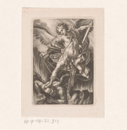 Archangel Michael slaying the dragon