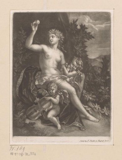 Venus with an Apple and Two Cupids with a Violin and Doves