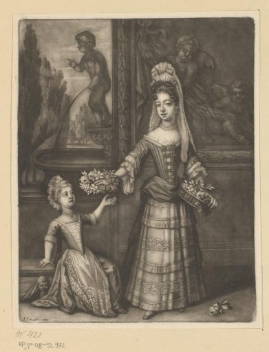 Two Sisters with Flower Wreaths