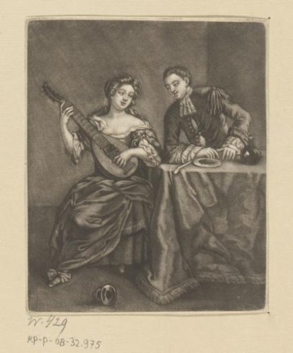 Female Lute Player and Listener
