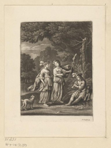 Three Figures in a Pastoral Landscape