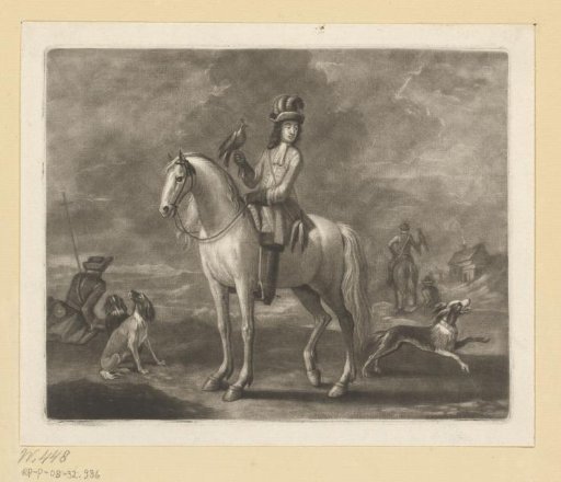 Men on Horseback Hunting with Falcons