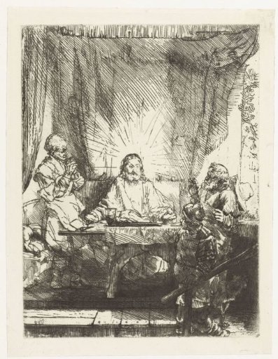 Christ at Emmaus: the larger plate