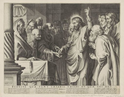 Christ disputing with the Pharisees concerning the tribute to the Emperor