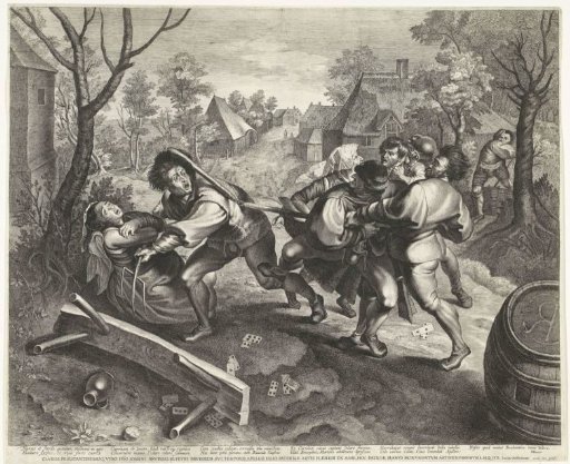 Fighting peasants after a card game