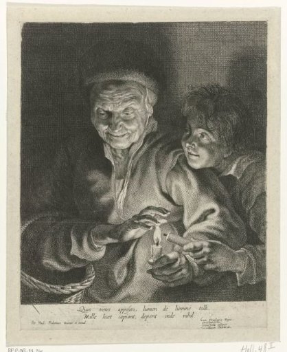 Old Woman and Boy with Candles