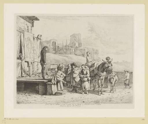 Landscape with charlatans on a stage