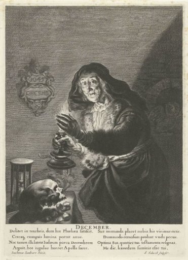 December: Old Woman by Candlelight