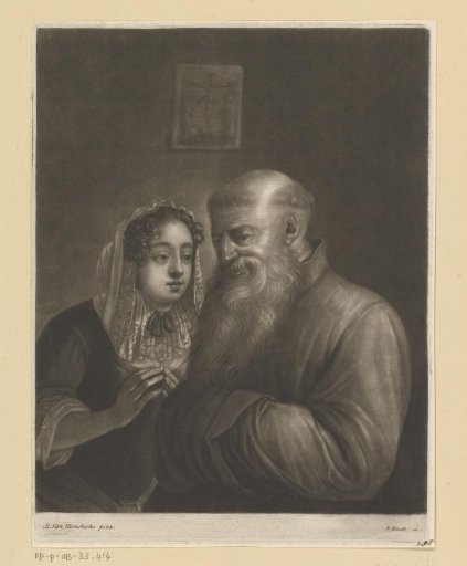 Girl confessing to a monk