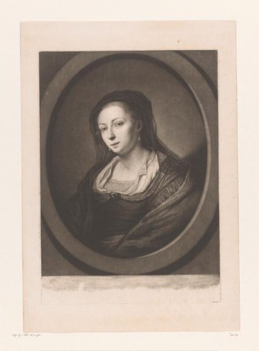 Portrait of an Unknown Woman with a Transparent Veil and Pearl Earrings