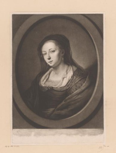 Portrait of an Unknown Woman with a Transparent Veil and Pearl Earrings