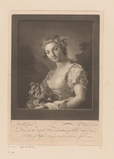 Young smiling woman with peaches